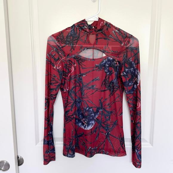 NWT Her Universe Marvel Venom Mesh Cutout Long Sleeve Top Small - Picture 3 of 8